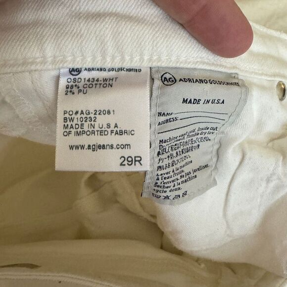 AG Adriano Goldschmied Jeans Women's 29R White The Prima Mid-Rise Cigarette - Picture 12 of 13